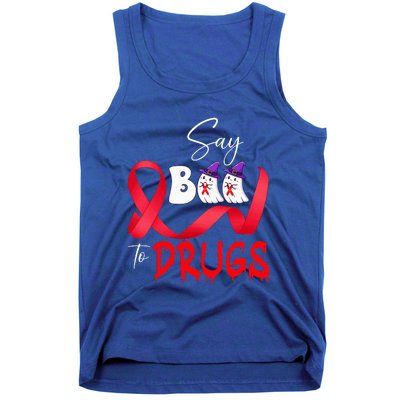 Cute Red Ribbon Week Say BOO To Drugs Halloween Tank Top