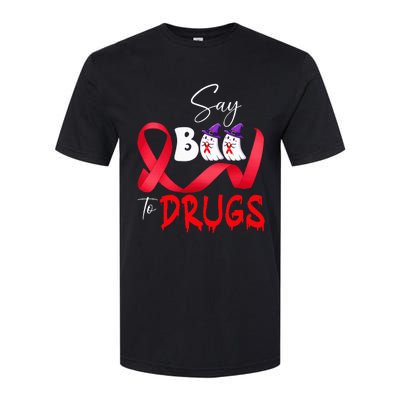 Cute Red Ribbon Week Say BOO To Drugs Halloween Softstyle CVC T-Shirt