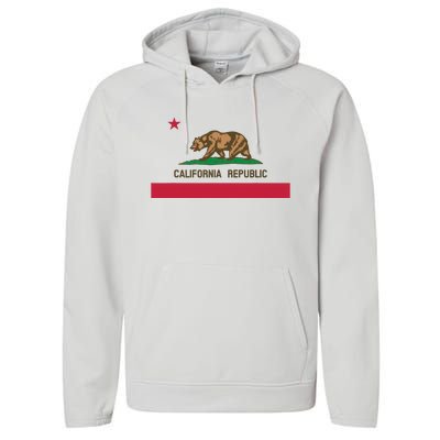 California Republic State Flag Performance Fleece Hoodie