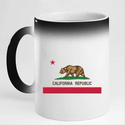 California Republic State Flag 11oz Black Color Changing Mug