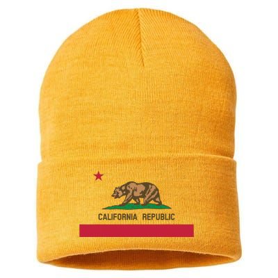 California Republic State Flag Sustainable Knit Beanie