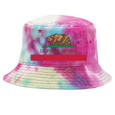 California Republic State Flag Tie-Dyed Bucket Hat