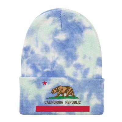 California Republic State Flag Tie Dye 12in Knit Beanie