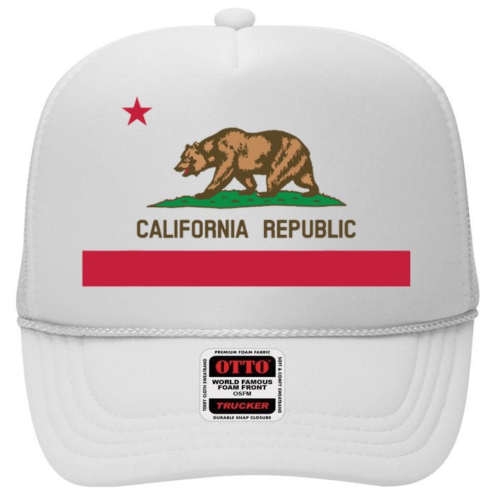 California Republic State Flag High Crown Mesh Back Trucker Hat