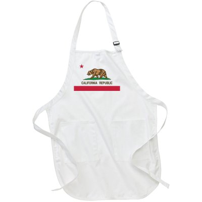 California Republic State Flag Full-Length Apron With Pockets