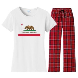 California Republic State Flag Women's Flannel Pajama Set