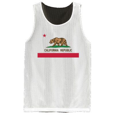 California Republic State Flag Mesh Reversible Basketball Jersey Tank