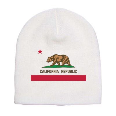 California Republic State Flag Short Acrylic Beanie