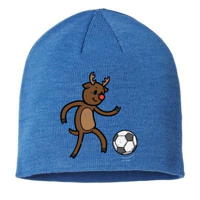 Christmas Reindeer Soccer Football Xmas Meaningful Gift Sustainable Beanie