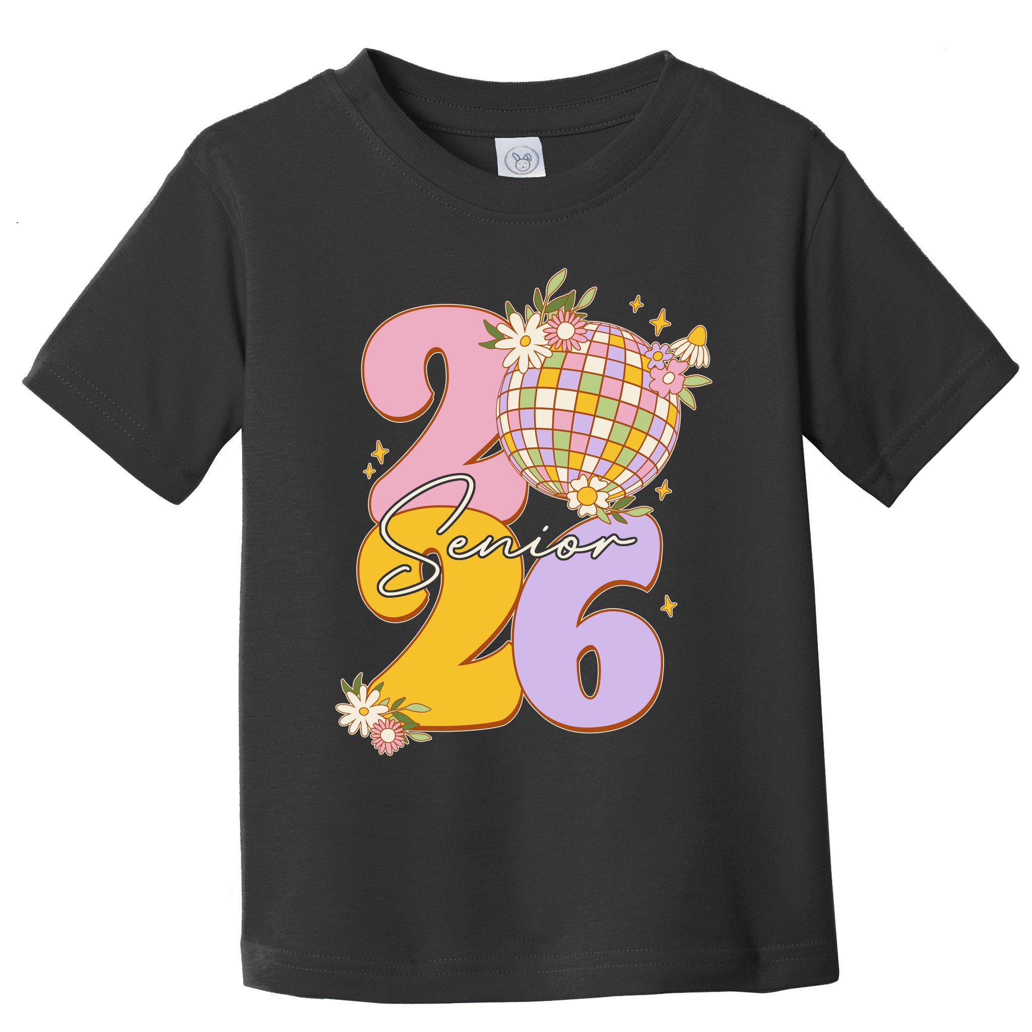 Cute Retro Senior 2026 Disco Ball Flowers Graduate Graduation Toddler T-Shirt