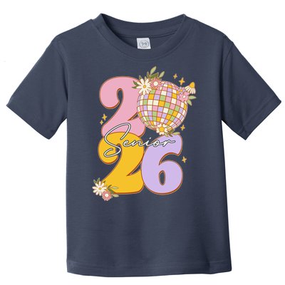 Cute Retro Senior 2026 Disco Ball Flowers Graduate Graduation Toddler T-Shirt