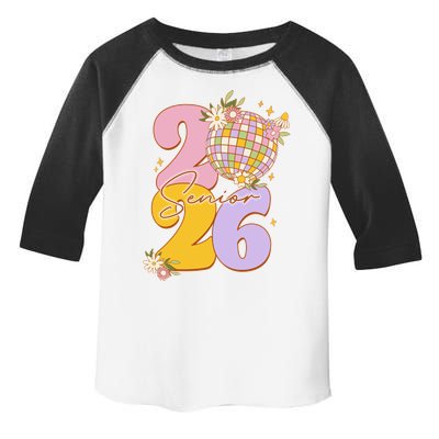 Cute Retro Senior 2026 Disco Ball Flowers Graduate Graduation Toddler Fine Jersey T-Shirt