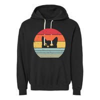 Cat Retro Style Garment-Dyed Fleece Hoodie