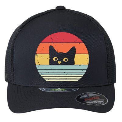 Cat Retro Style Flexfit Unipanel Trucker Cap