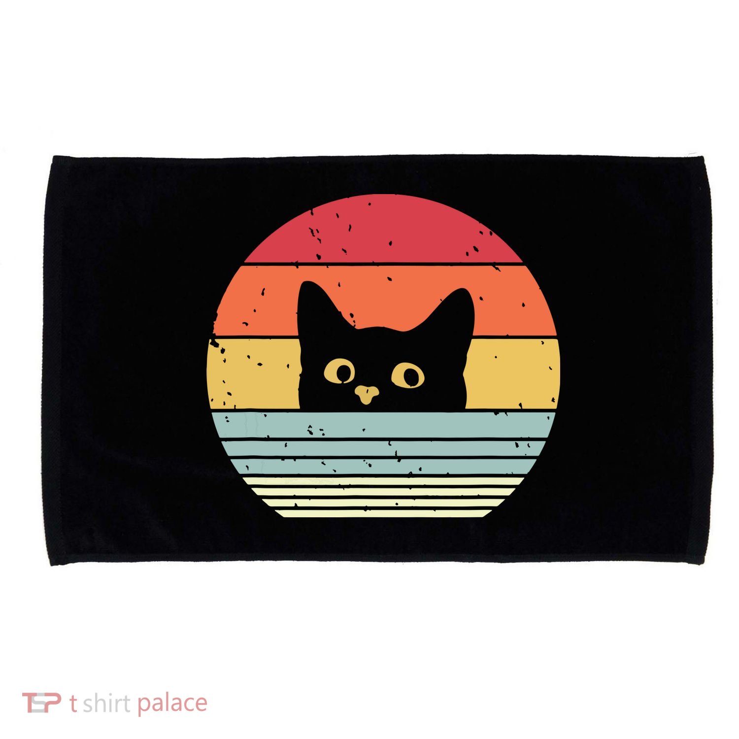 Cat Retro Style Microfiber Hand Towel