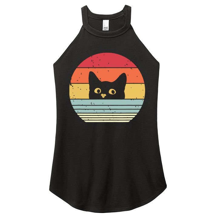 Cat Retro Style Women's Perfect Tri Rocker Tank
