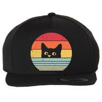 Cat Retro Style Wool Snapback Cap