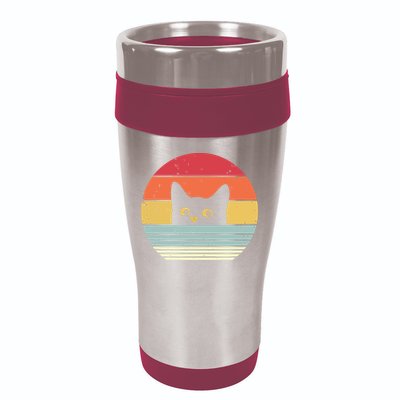 Cat Retro Style 16oz Travel Tumbler