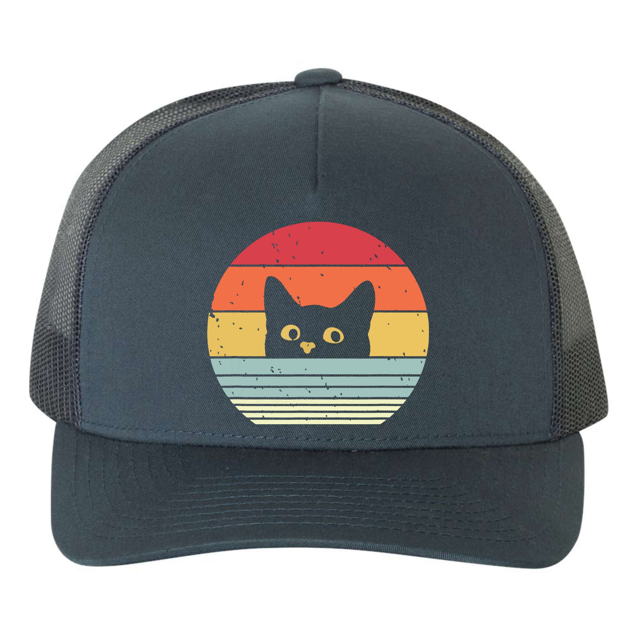 Cat Retro Style Yupoong Adult 5-Panel Trucker Hat