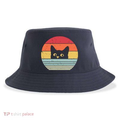 Cat Retro Style Sustainable Bucket Hat