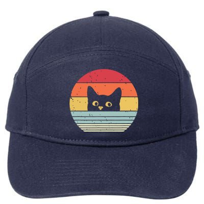 Cat Retro Style 7-Panel Snapback Hat