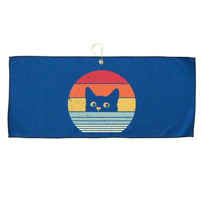 Cat Retro Style Large Microfiber Waffle Golf Towel