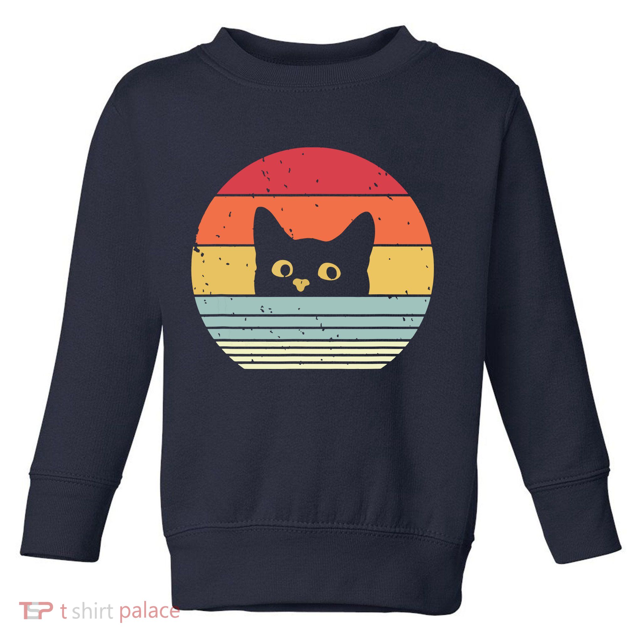 Cat Retro Style Toddler Sweatshirt