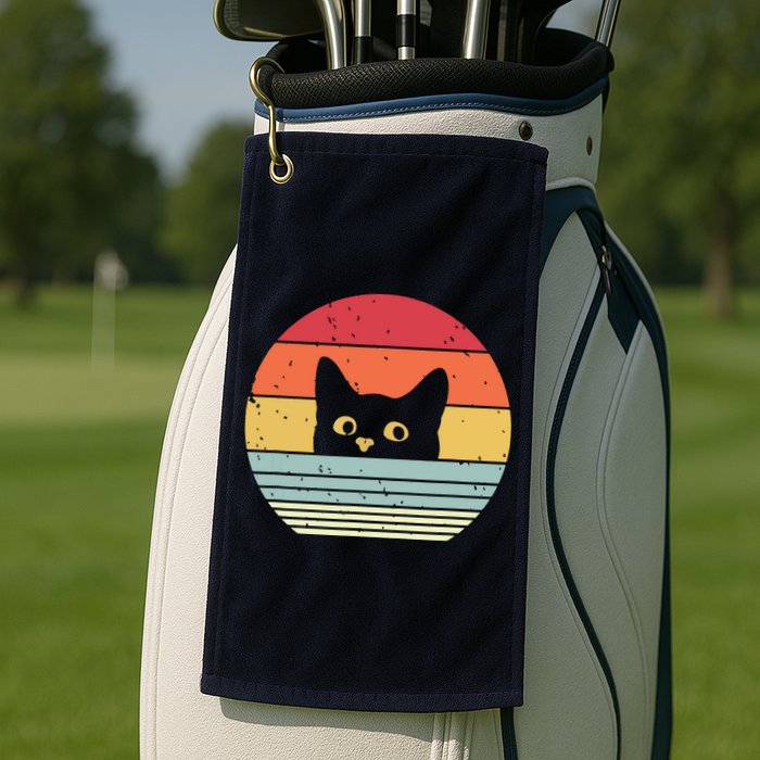 Cat Retro Style Golf Towel