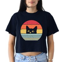 Cat Retro Style Crop Top
