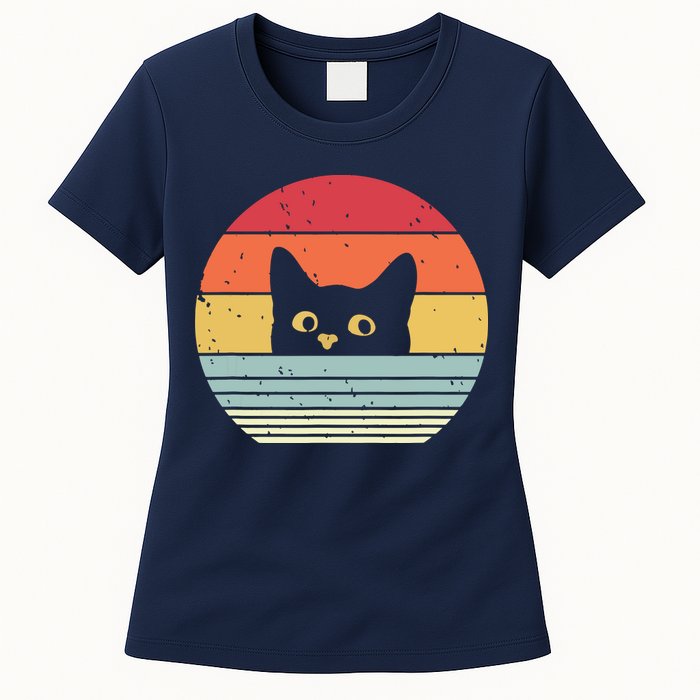 Cat Retro Style Womens T-Shirt