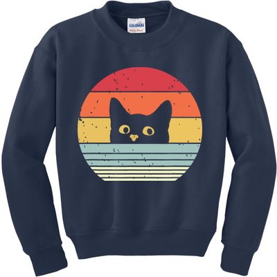 Cat Retro Style Kids Sweatshirt