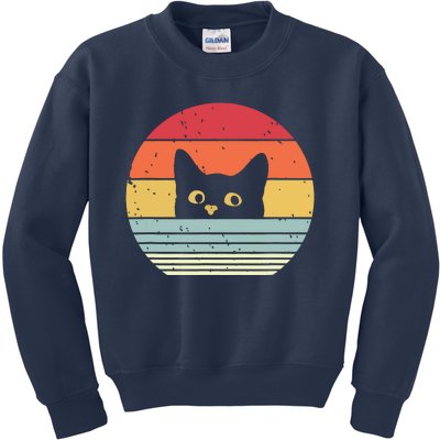 Cat Retro Style Kids Sweatshirt