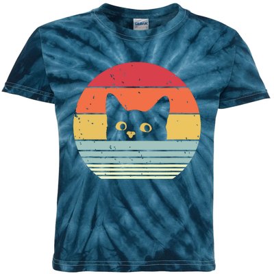 Cat Retro Style Kids Tie-Dye T-Shirt