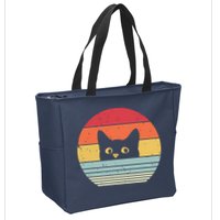 Cat Retro Style Zip Tote Bag