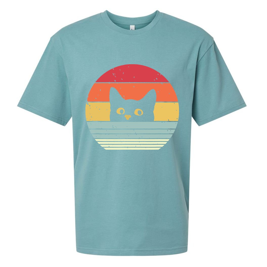 Cat Retro Style Sueded Cloud Jersey T-Shirt