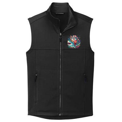 Cat Riding Shark Collective Smooth Fleece Vest