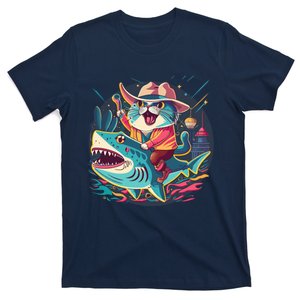 Cat Riding Shark T-Shirt