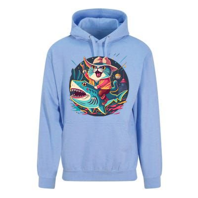 Cat Riding Shark Unisex Surf Hoodie