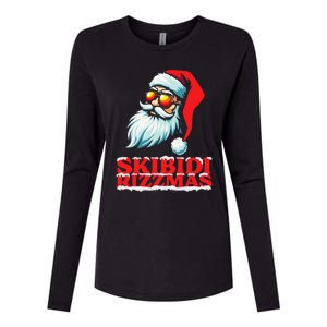 Christmas Retro Skibid.I Rizzmas Funny Santa Skating Board Womens Cotton Relaxed Long Sleeve T-Shirt