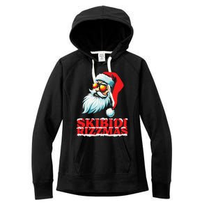 Christmas Retro Skibid.I Rizzmas Funny Santa Skating Board Women's Fleece Hoodie