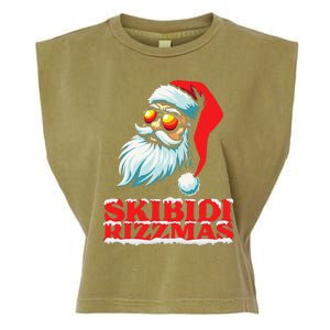 Christmas Retro Skibid.I Rizzmas Funny Santa Skating Board Garment-Dyed Women's Muscle Tee