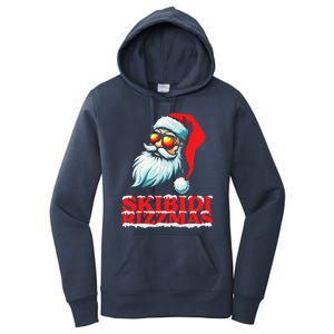 Christmas Retro Skibid.I Rizzmas Funny Santa Skating Board Women's Pullover Hoodie