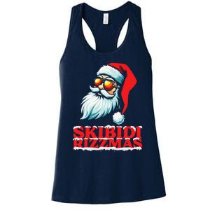 Christmas Retro Skibid.I Rizzmas Funny Santa Skating Board Women's Racerback Tank