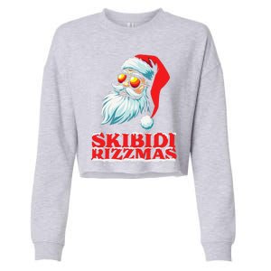 Christmas Retro Skibid.I Rizzmas Funny Santa Skating Board Cropped Pullover Crew