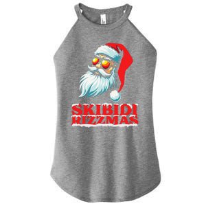 Christmas Retro Skibid.I Rizzmas Funny Santa Skating Board Women's Perfect Tri Rocker Tank