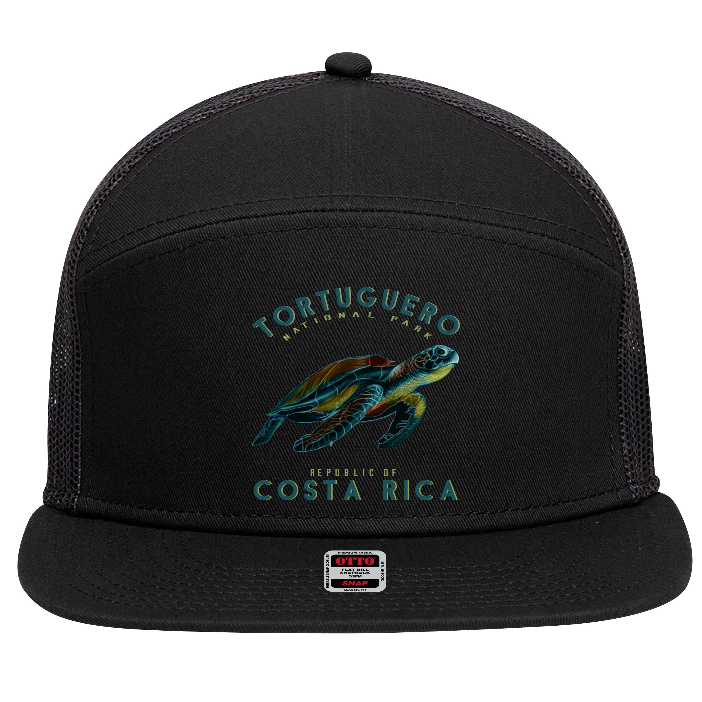 Costa Rica Sea Turtle 7 Panel Mesh Trucker Snapback Hat