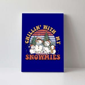 Cute Retro Snow Chillin With My Snowmies Cool Gift Canvas