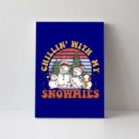 Cute Retro Snow Chillin With My Snowmies Cool Gift Canvas