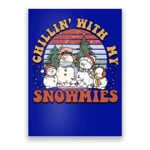 Cute Retro Snow Chillin With My Snowmies Cool Gift Poster