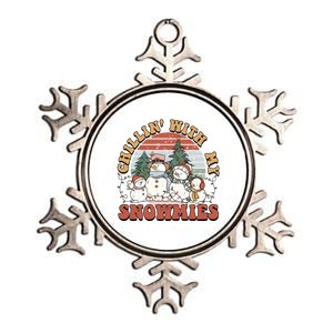 Cute Retro Snow Chillin With My Snowmies Cool Gift Metallic Star Ornament